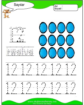 okul öncesi 1 sayısı çizgi çalışması